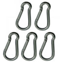 5 PC 3/16" x 50mm Carabiner Spring Snap Hook  Marine Stainless Steel 120 Lbs