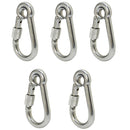 400 LB Cap 5 PC 5/16" Marine Stainless Steel Spring Snap Hook w- Eyelet & Screw