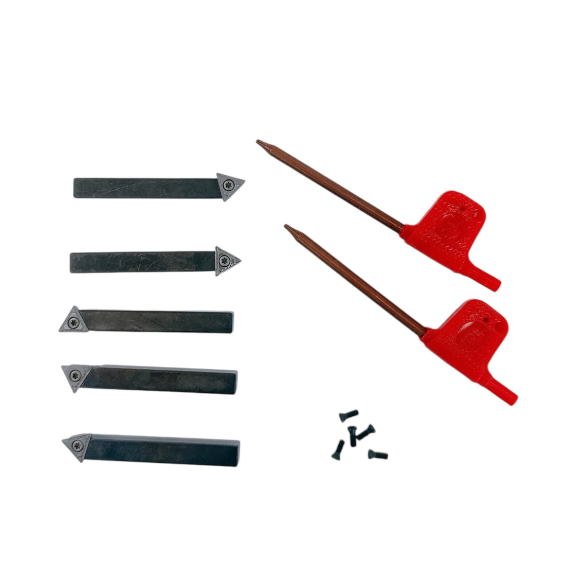 5 PC 1/4'' Shank Indexable Carbide Insert Lathe Turning Tool Bit Set