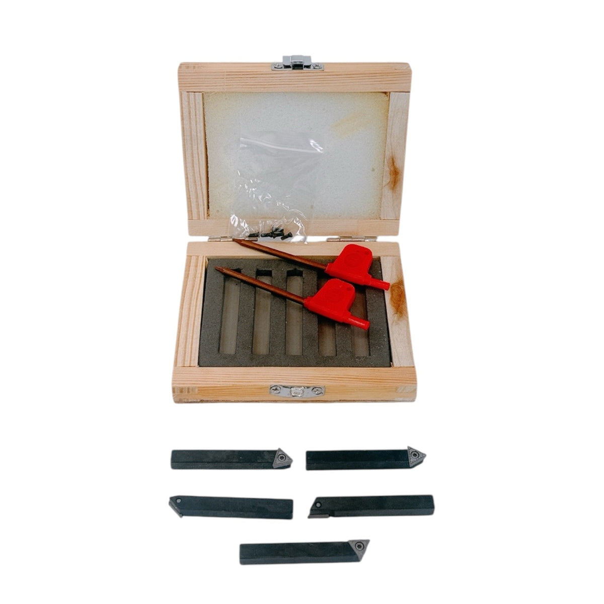 5 PC 3/8'' Shank Indexable Carbide Insert Lathe Turning Tool Bit Set