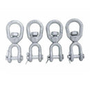 4 Pc Marine Boat Mooring Hot Dipped Galvanized 5/16" Jaw Eye Swivel 1250 Lbs WLL