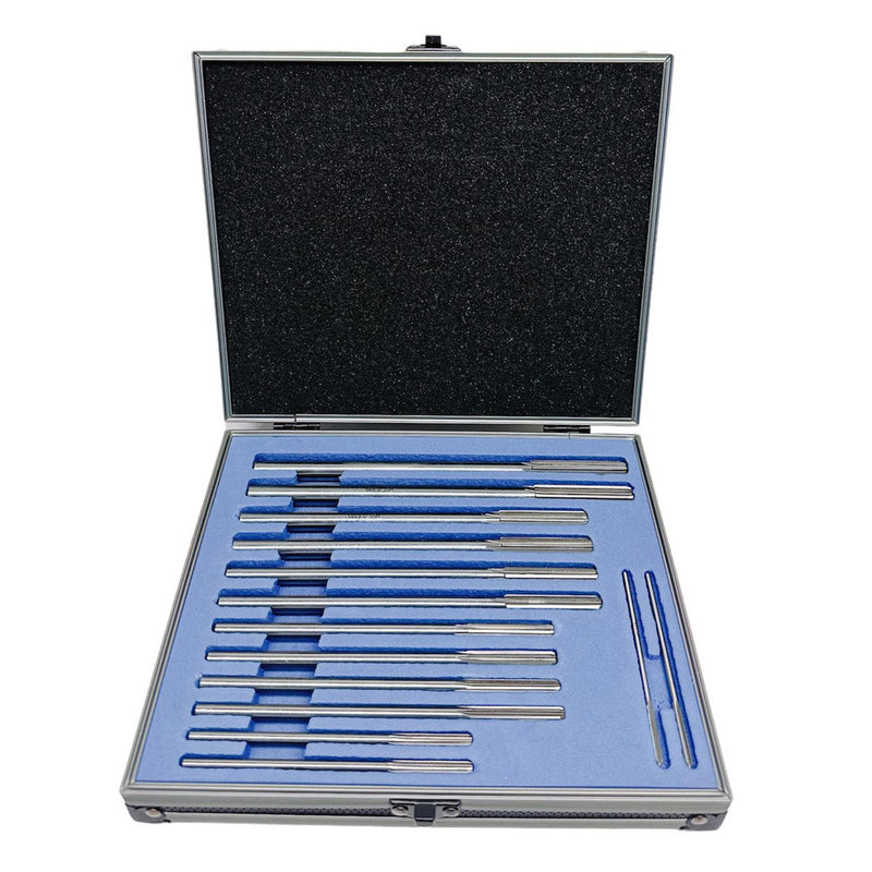 14 Pc 0.124-0.501" HSS Chucking Reamer Set Straight Shank Flute Decimal Sizes
