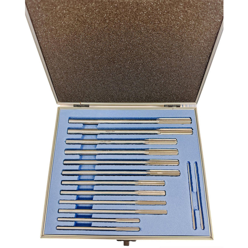 14 Pc 0.124-0.501" HSS Chucking Reamer Set Straight Shank Flute Decimal Sizes