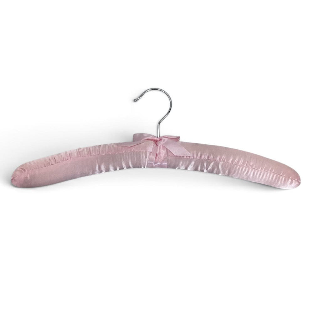 Pack 6 Satin Padded Clothes Hangers Dress Lingerie Bridal BLACK,WHITE,PINK,IVORY