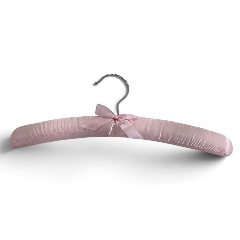 6 PCS 15" Pink Satin Padded Hangers Dress Lingerie Bridal Cloth Hanging