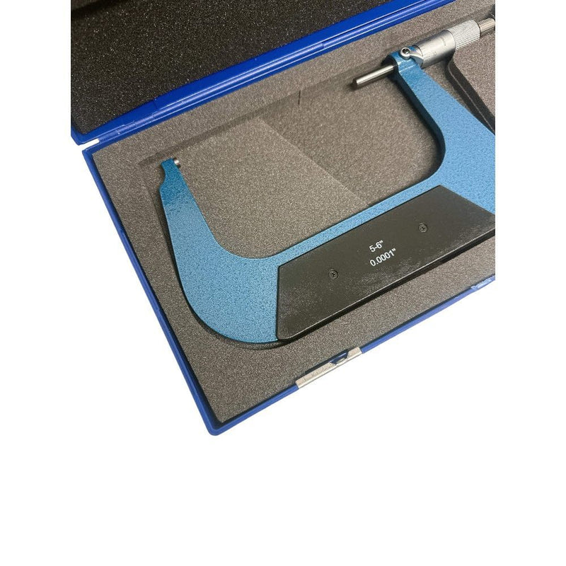 5-6" Outside Micrometer Baked Enamel Frame 0.0001 Graduation Ratchet Stop