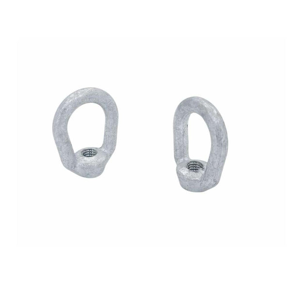2 Pc Hot Dipped Galvanized 5/16" Thickness Eye Nut With 3/8"-16 Tap 1250 Lbs WLL