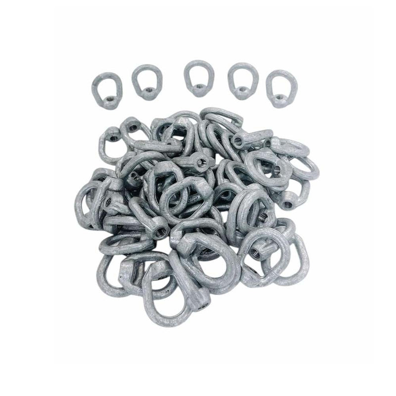 50 Pc Hot Dipped Galvanized 5/16" Thickness Eye Nut With 3/8"-16 Tap 1250 Lbs WLL
