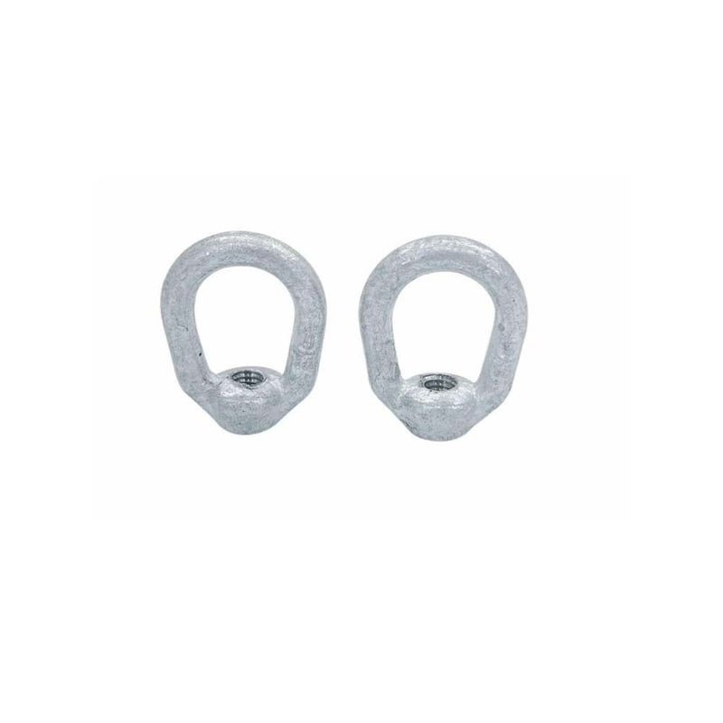 2 Pc Hot Dipped Galvanized 5/16" Thickness Eye Nut With 3/8"-16 Tap 1250 Lbs WLL