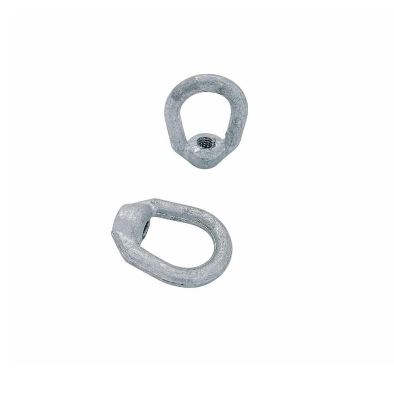 2 Pc Hot Dipped Galvanized 5/16" Thickness Eye Nut With 3/8"-16 Tap 1250 Lbs WLL