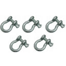 5 PC 5/16" Screw Pin Anchor Shackle Galvanized Steel Drop Forged 1500 Lbs D Ring Bow Rigging