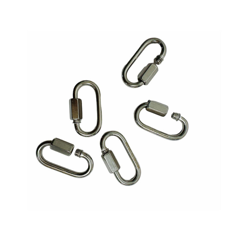 10 Pc 3/8" Stainless Steel Quick Link 1,600 Lbs Cap WLL Boat Marine SS316 Locking Carabiners Quickdraws