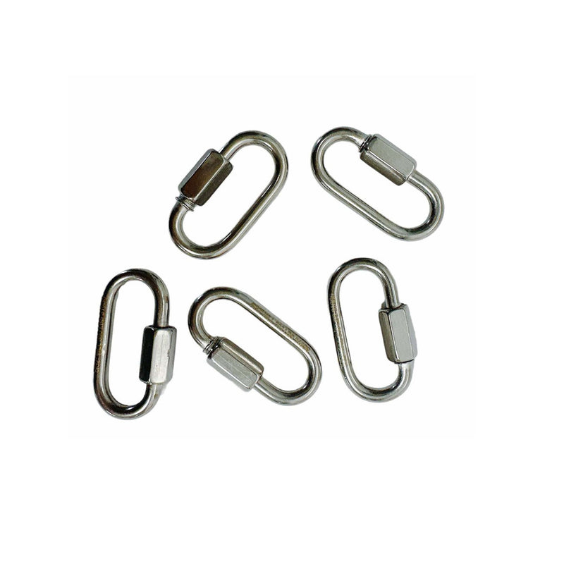10 Pc 3/8" Stainless Steel Quick Link 1,600 Lbs Cap WLL Boat Marine SS316 Locking Carabiners Quickdraws