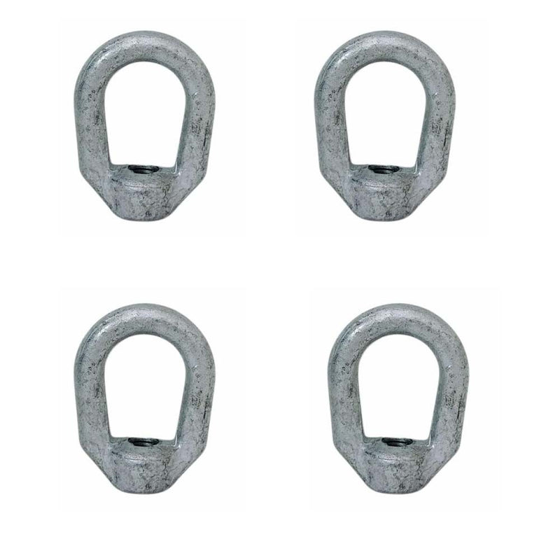 4 Pcs Marine Hot Dipped Galvanized 5/8'' Thickness Eye Nut With 3/4" Tap Size 5,200 Lbs WLL