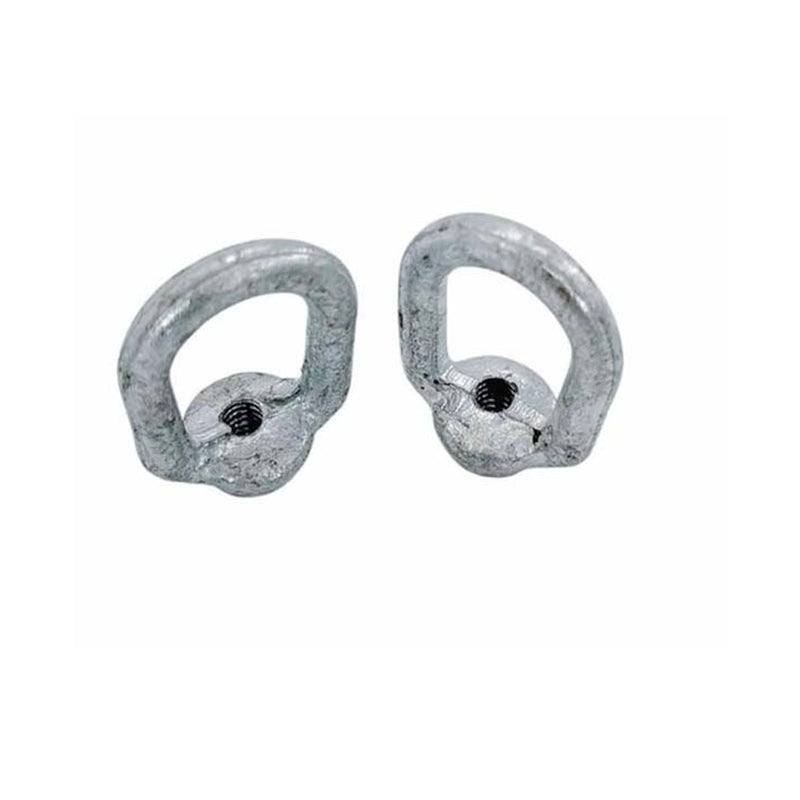 2 Pc Hot Dipped Galvanized 1/4" Thickness Eye Nut With 1/4"-20 Tap, 520 Lbs WLL