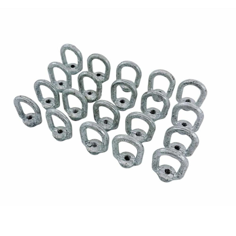 20 Pc Hot Dipped Galvanized 1/4" Thickness Eye Nut With 1/4"-20 Tap, 520 Lbs WLL
