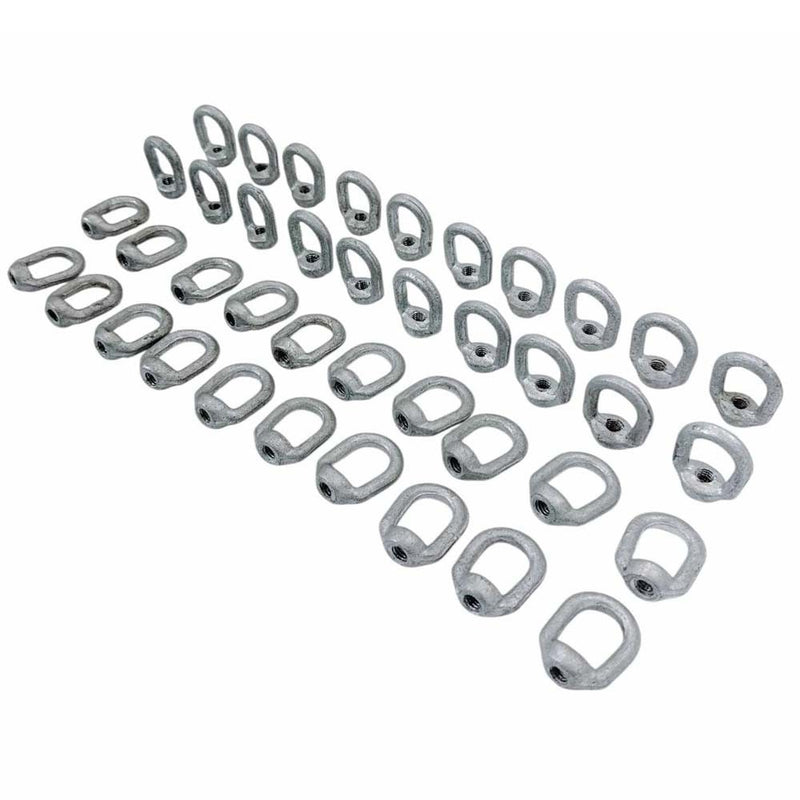 40 Pc Hot Dipped Galvanized 1/4" Thickness Eye Nut With 5/16"-18 Tap 850 Lbs WLL