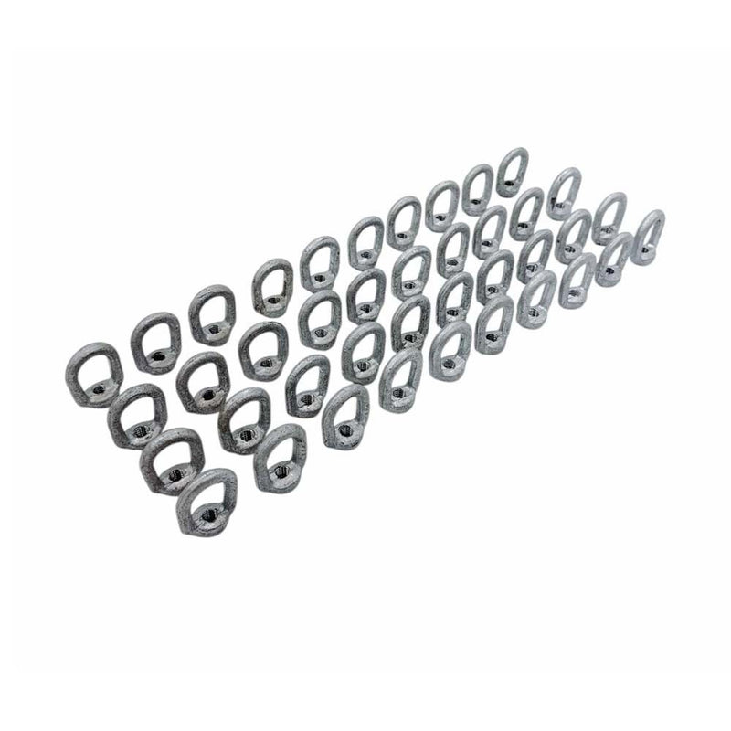 40 Pc Hot Dipped Galvanized 1/4" Thickness Eye Nut With 5/16"-18 Tap 850 Lbs WLL