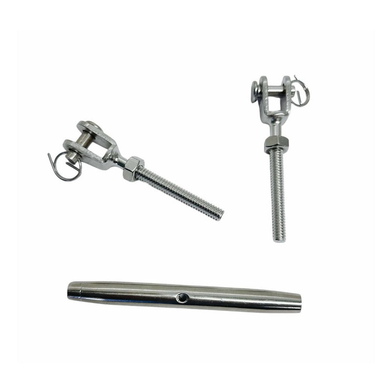 5 PC 1/4" Marine Stainless Steel Closed Body Turnbuckle JAW JAW Rig 300 Lbs
