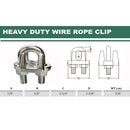 7/8" Marine Stainless Steel 316 Heavy Duty Wire Rope Clips Commerical Cable Clamp Rig Boat