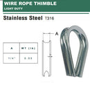 1 Pc Marine Boat T316 Stainless Steel 1/4'' Thimble Wire Rope Chain Anchor