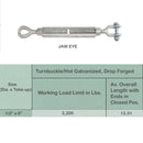 Galvanized Drop Forged Turnbuckle HOOK EYE, JAW EYE, HOOK HOOK, JAW JAW, EYE EYE