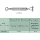 Galvanized Drop Forged Turnbuckle HOOK EYE, JAW EYE, HOOK HOOK, JAW JAW, EYE EYE