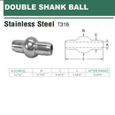 10 PC 5/16" Double Shank Ball Stainless Steel 316 Swage Fitting Terminal Cable Wire Rope