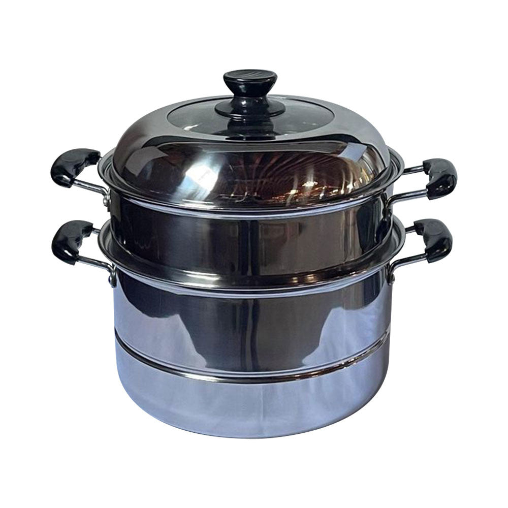 Stainless Steel 2 Tier Steam Pot Cookware Steamer Meat Vegetable Cooker