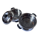 Stainless Steel 2 Tier Steam Pot Cookware Steamer Meat Vegetable Cooker