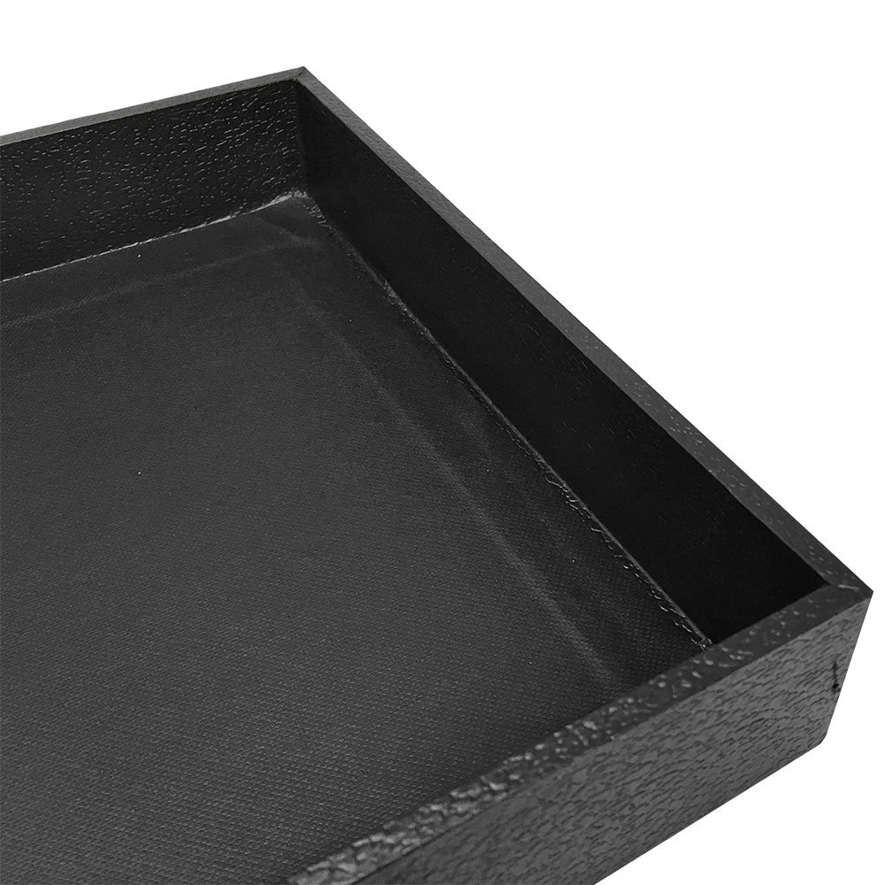 1-1/2" Deep Black Stackable Jewelry Tray Organizer Display Showcase