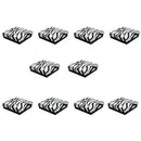 10 Pc 3-1/2" x 3-1/2" x 1" Gift Boxes Jewelry Zebra Animal Print Cotton Filled