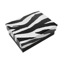 10 Pc 3-1/4'' x 2-1/4'' x 1'' Gift Boxes Jewelry Zebra Animal Print Cotton Filled Batting