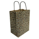 10 PC 8" Cub Gift Bags With Handles LEOPARD Printed Kraft Paper Recycled Retail Supplies