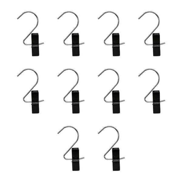 10 PCS Black Plastic Plastic LAUNDRY HOOK-CLIPS Clothes Pin Display Store Fixture