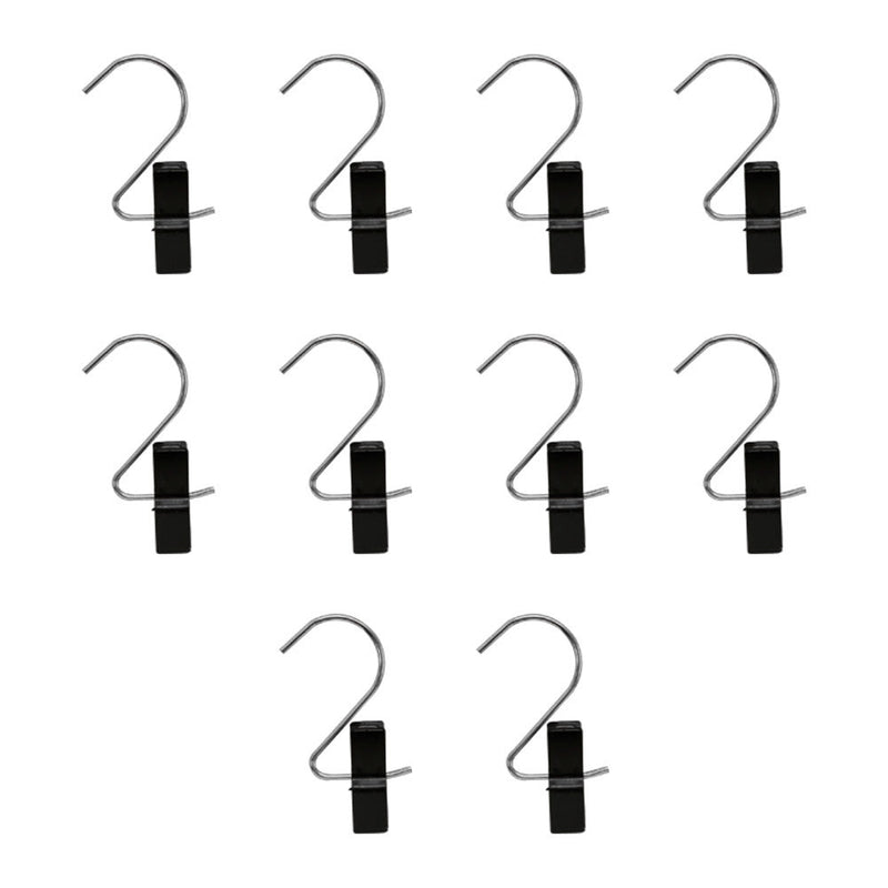 10 PCS Black Plastic Plastic LAUNDRY HOOK-CLIPS Clothes Pin Display Store Fixture