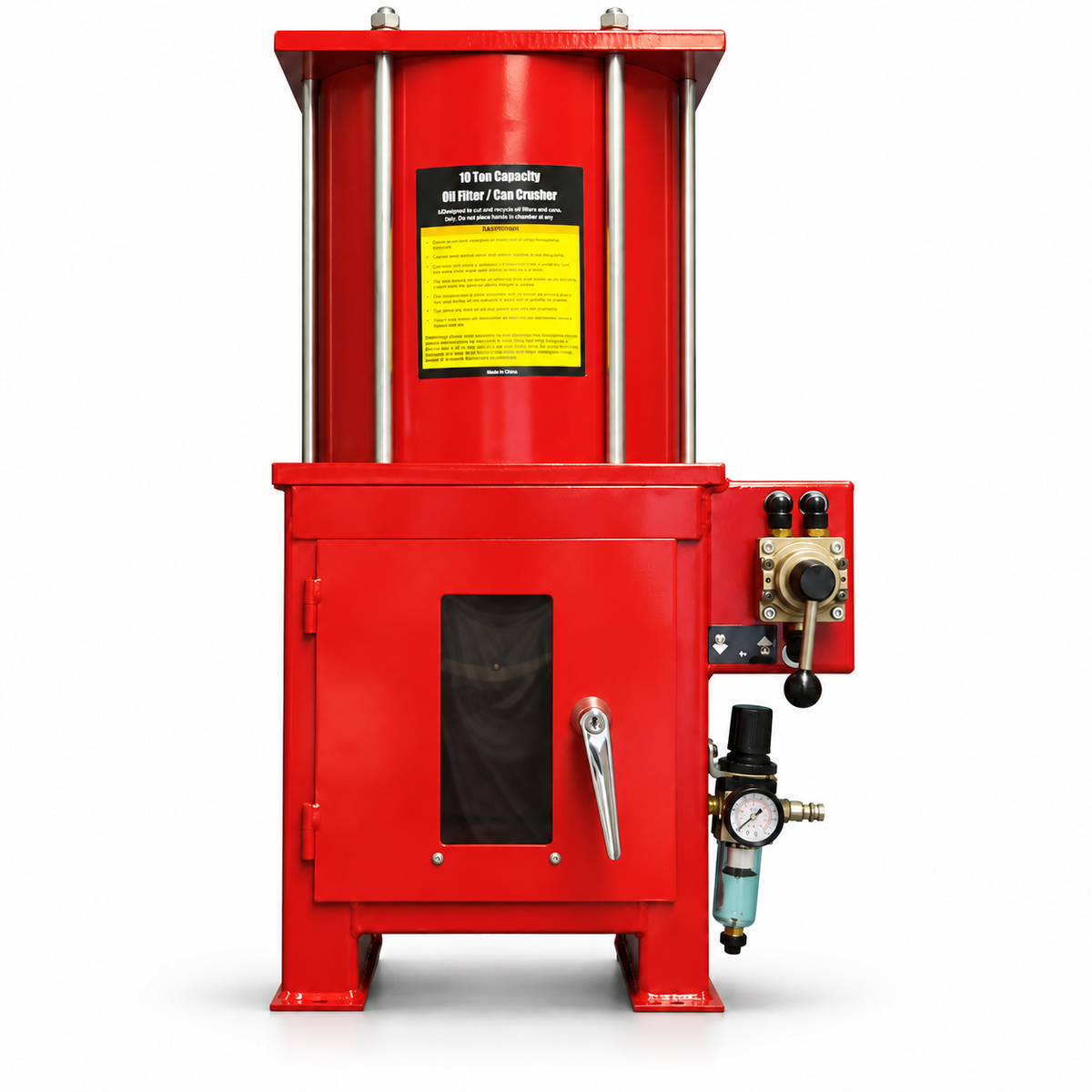10 Ton Air Hydraulic Oil Filter And Can Crusher With Floor Stand