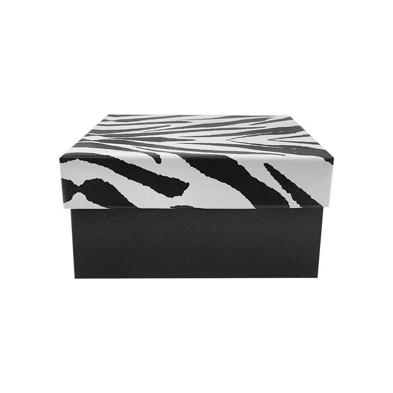 100 Pc 3-3/4'' x 3-3/4'' x 2'' Gift Boxes Jewelry Zebra Animal Print Cotton Filled Batting