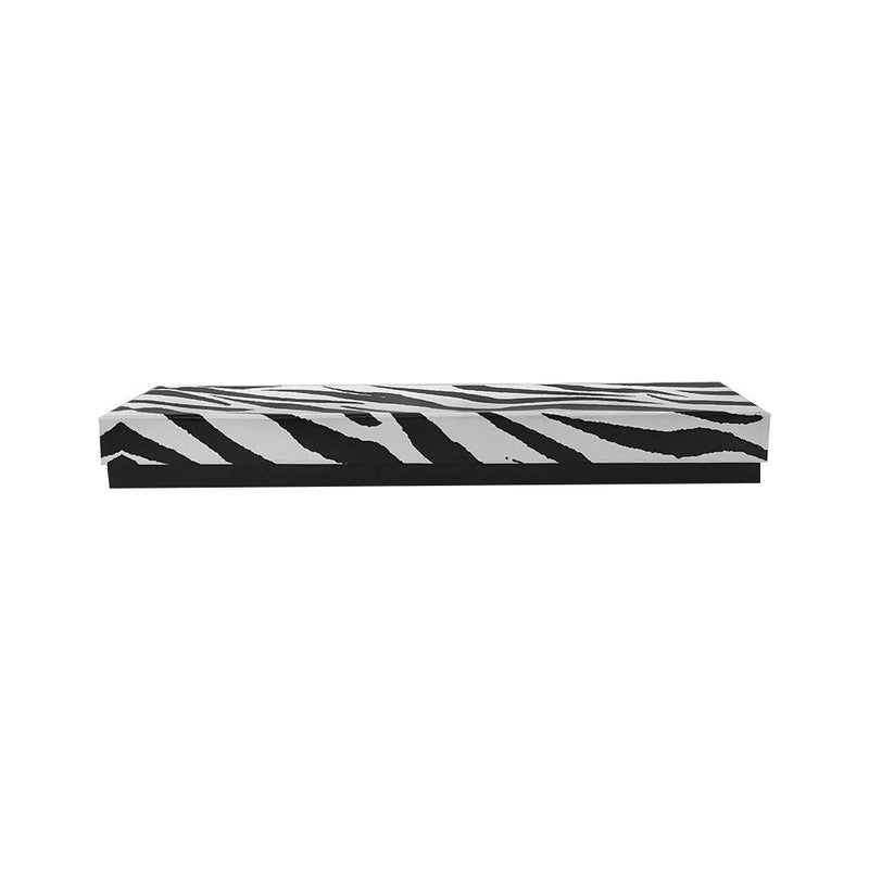 100 Pc 8" x 2" x 1" Gift Boxes Jewelry Zebra Animal Print Cotton Filled