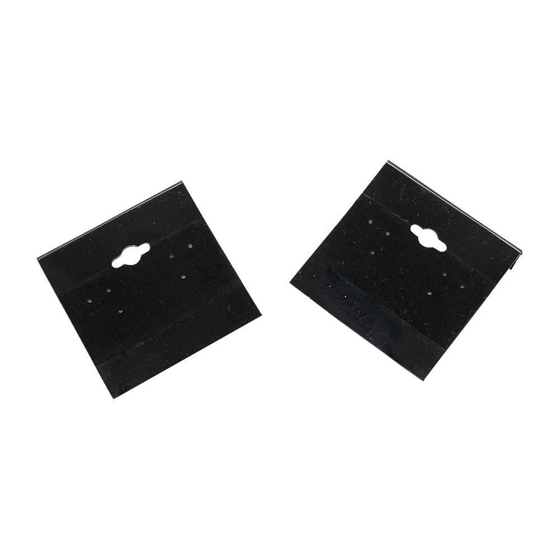 100 PC Black Plastic Earring Card 2" x 2" Hang Jewelry Display Plain Cards Retail Supplies