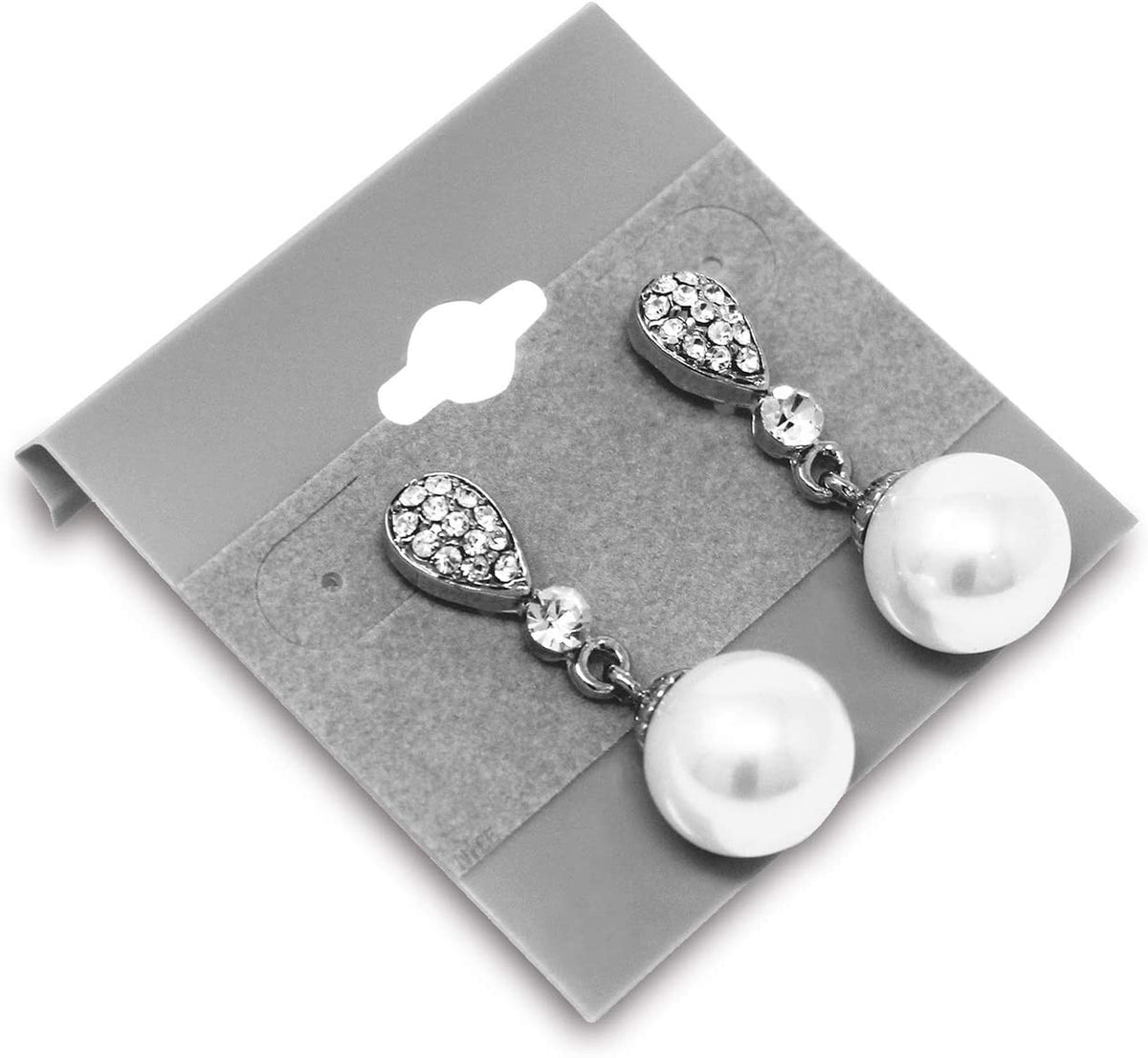 100 PC Grey Plastic Earring Card 2" x 2" Hang Jewelry Display Plain Cards Retail Supplies
