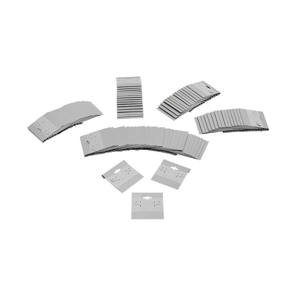 100 PC Grey Plastic Earring Card 2" x 2" Hang Jewelry Display Plain Cards Retail Supplies