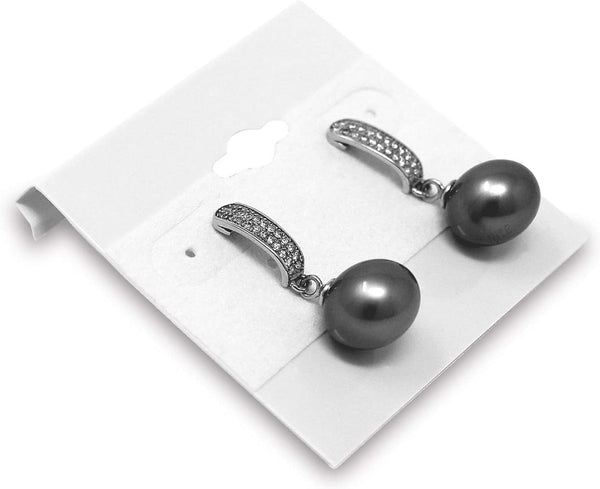 100 PC White Plastic Earring Card 2" x 2" Hang Jewelry Display Plain Cards Retail Supplies