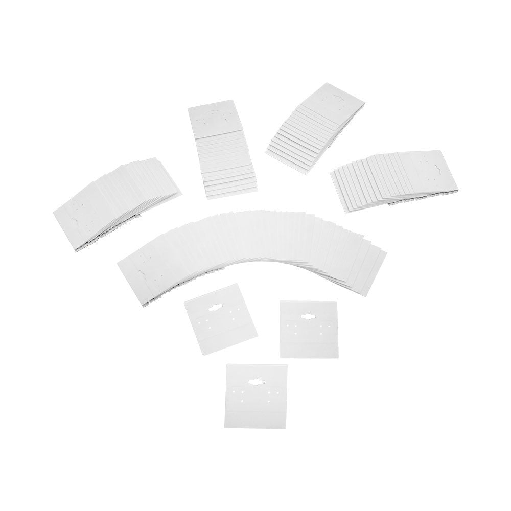 100 PC White Plastic Earring Card 2" x 2" Hang Jewelry Display Plain Cards Retail Supplies