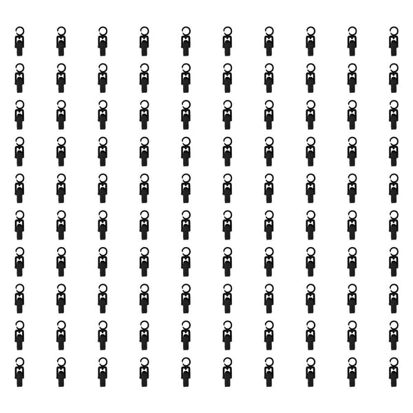 100 PCS BLACK Plastic Swivel LAUNDRY HOOK-CLIPS Clothes Pin Display Store Fixture