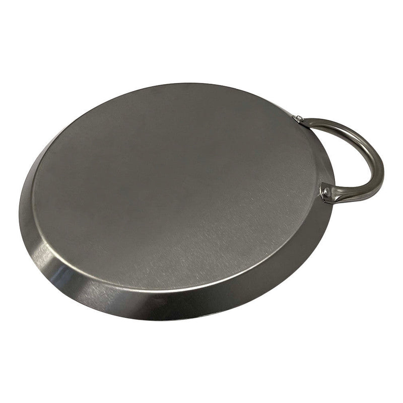 11" Stainless Steel Round Serving Platter Ottoman Tray with Side Handle