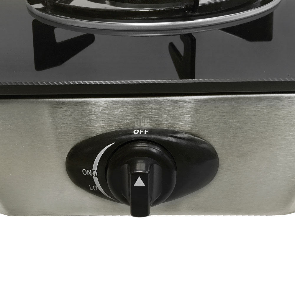 12" x 14" Single Propane Gas Stove 1Burner Tempered Glass Cooktop Auto Ignition Stainless Steel Body