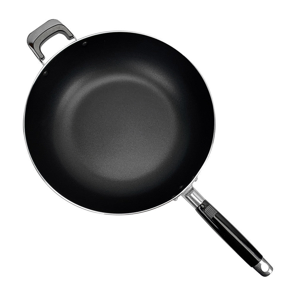 12''(30cm) Non-Stick Coating Wok Pan Side Handle Cooking Pot Cookware Kitchen