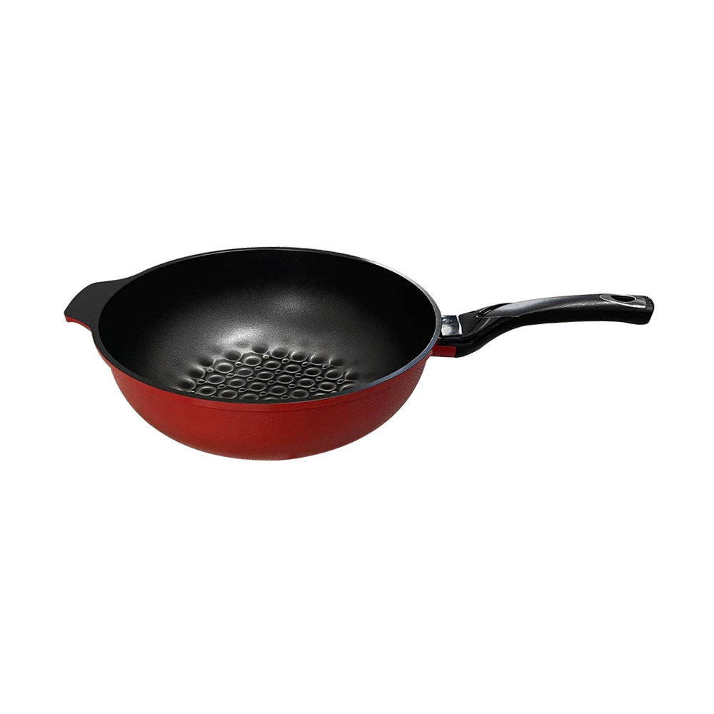 MADE IN KOREA - 13" 3D Diamond Coating Nonstick Wok Cookware, 32cm Non-Scratch Stir Fry Pan for Vegetables, Noodles, Rice, Meat, and Seafood