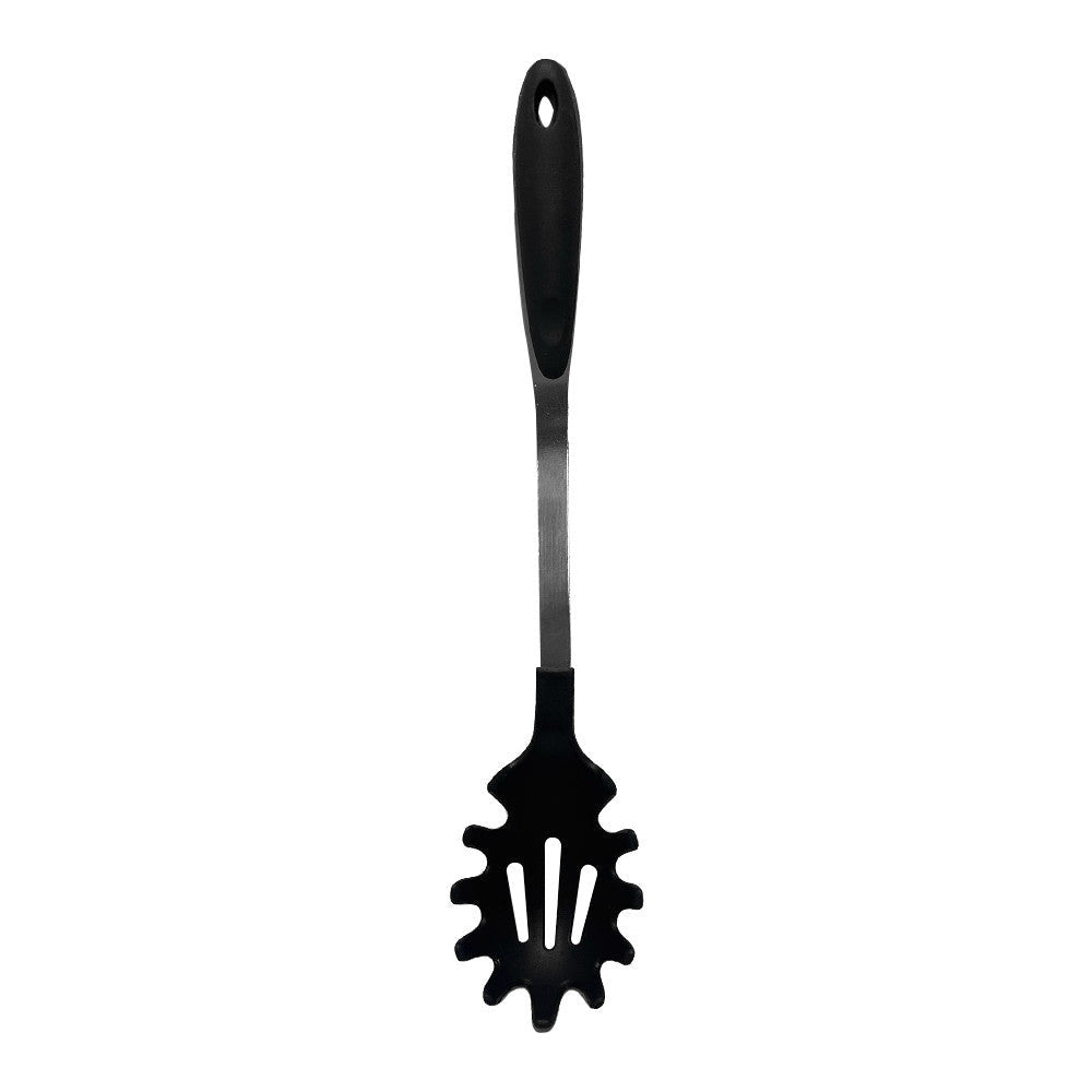 13-1-4'' Black Nylon Pasta Server Spaghetti Fork Stainless Steel Handle Utensil